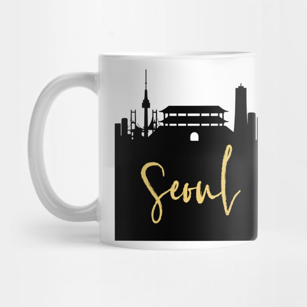 SEOUL SOUTH KOREA DESIGNER SILHOUETTE SKYLINE ART by deificusArt